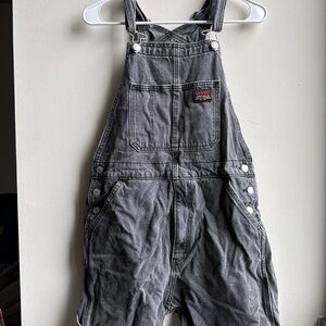 Levi's Gray Washed Denim Overalls with Patch